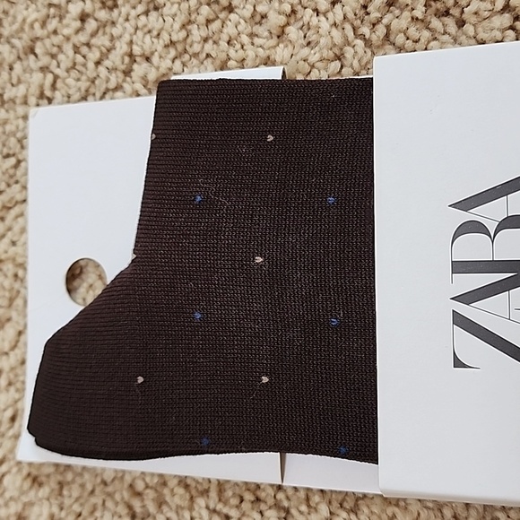 NWT! Zara size M Brown with small dots dress socks - Picture 3 of 6